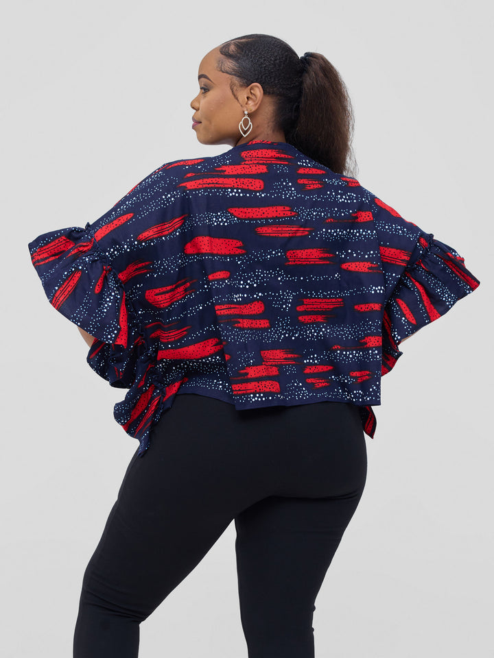 Safari Kitenge Side Frill Kaftan - Maya