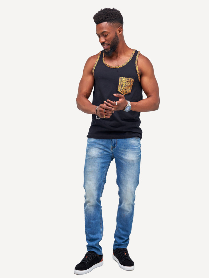 Kitu Kali Tanks: Black with Gold KK