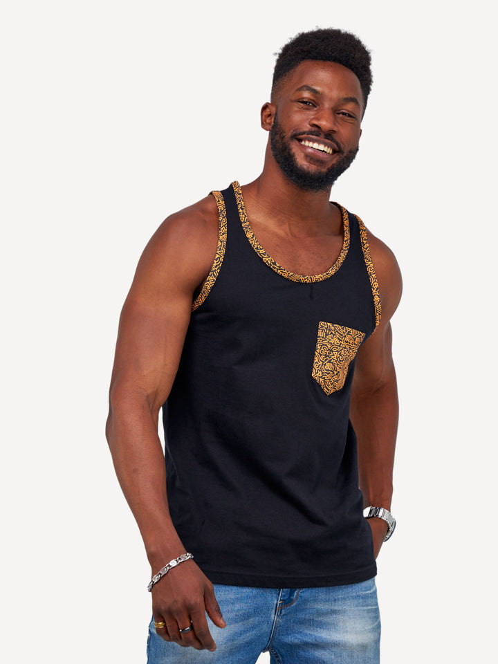 Kitu Kali Tanks: Black with Gold KK