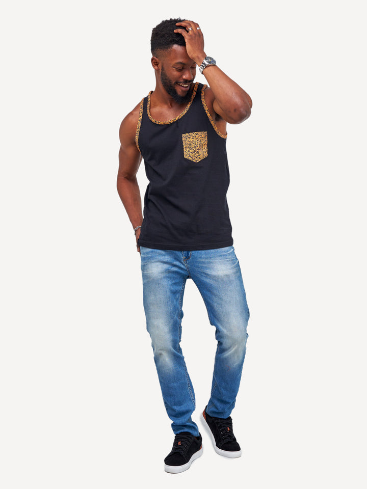 Kitu Kali Tanks: Black with Gold KK