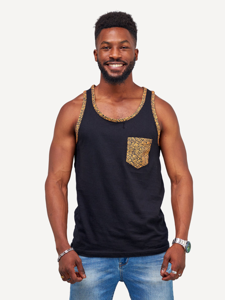 Kitu Kali Tanks: Black with Gold KK