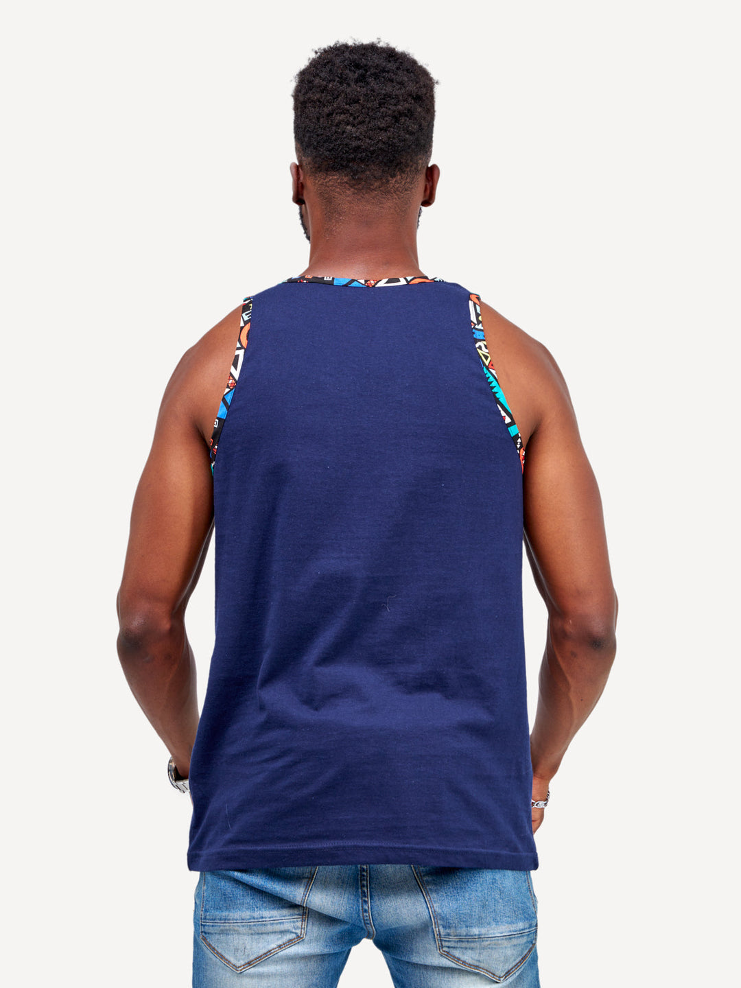 Kitu Kali Tanks: Navy with Blue Tribal