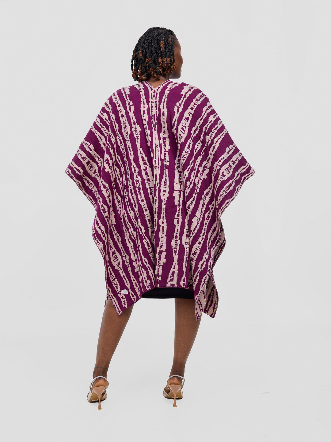 Vivo Reversible Shawl without Fringes - Plum / Champagne Miwa Print