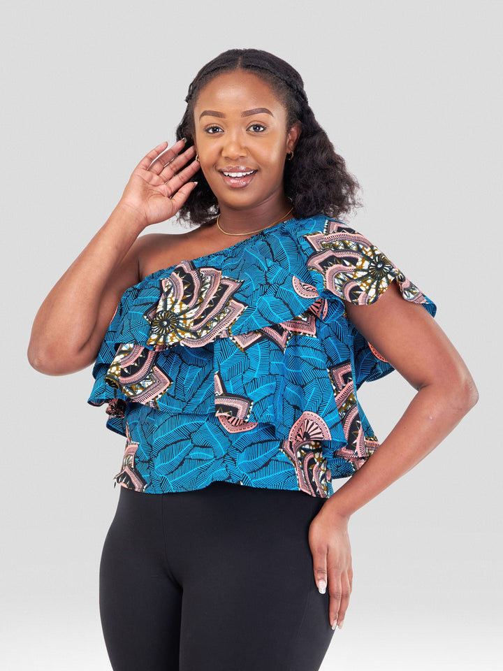 Vivo Naya One Shoulder Flounce  Top - Tawi