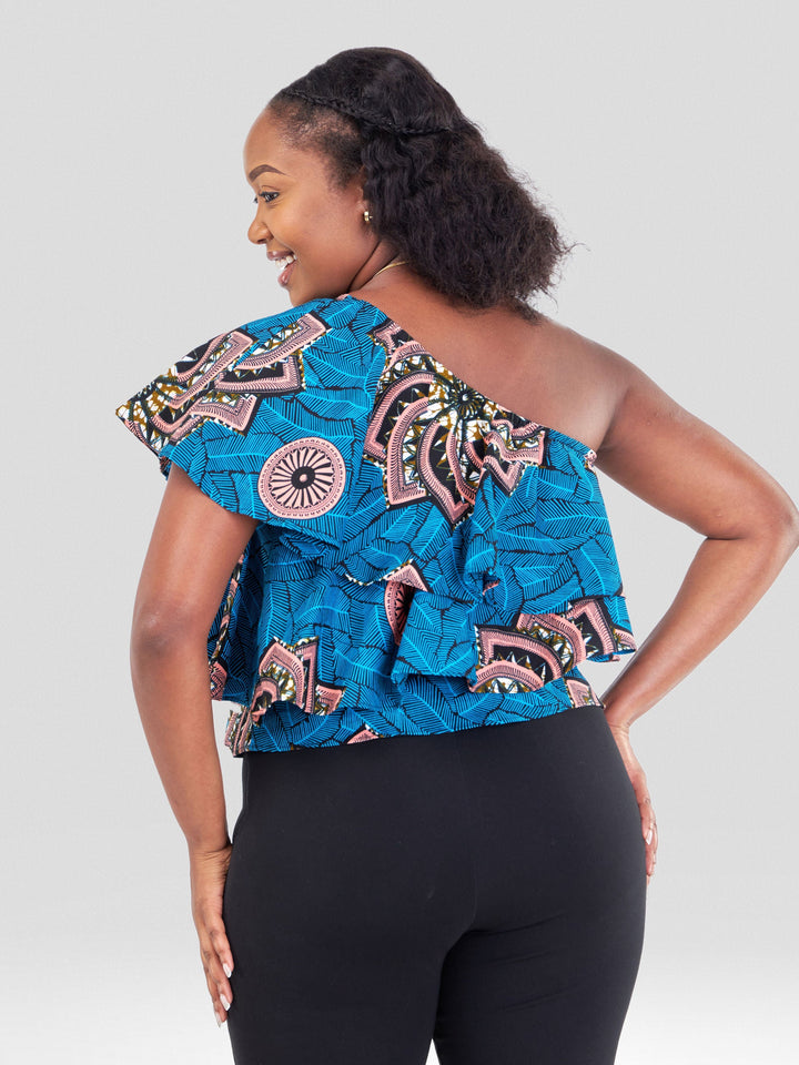 Vivo Naya One Shoulder Flounce  Top - Tawi