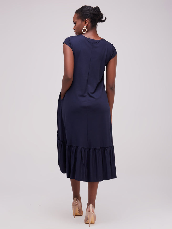 Vivo Lindi High Low Dress - Navy Blue