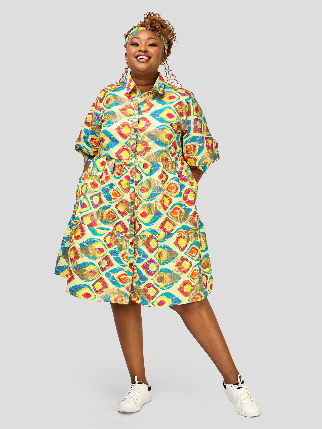 Vivo Safari Tiered Shirt Dress - Rusizi