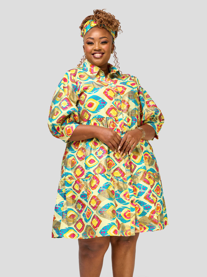 Vivo Safari Tiered Shirt Dress - Rusizi