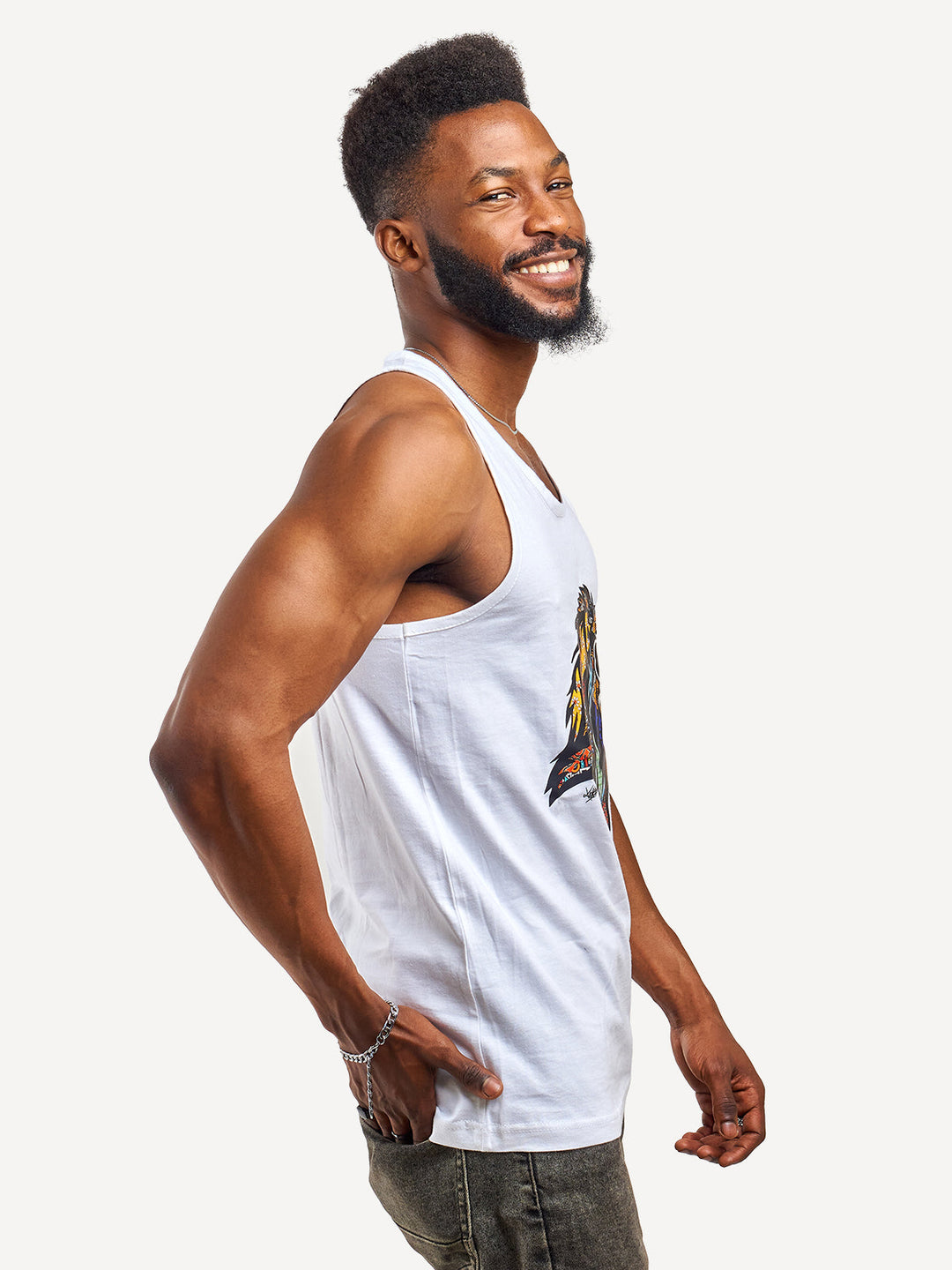 Kitu Kali Tanks: White with Simba