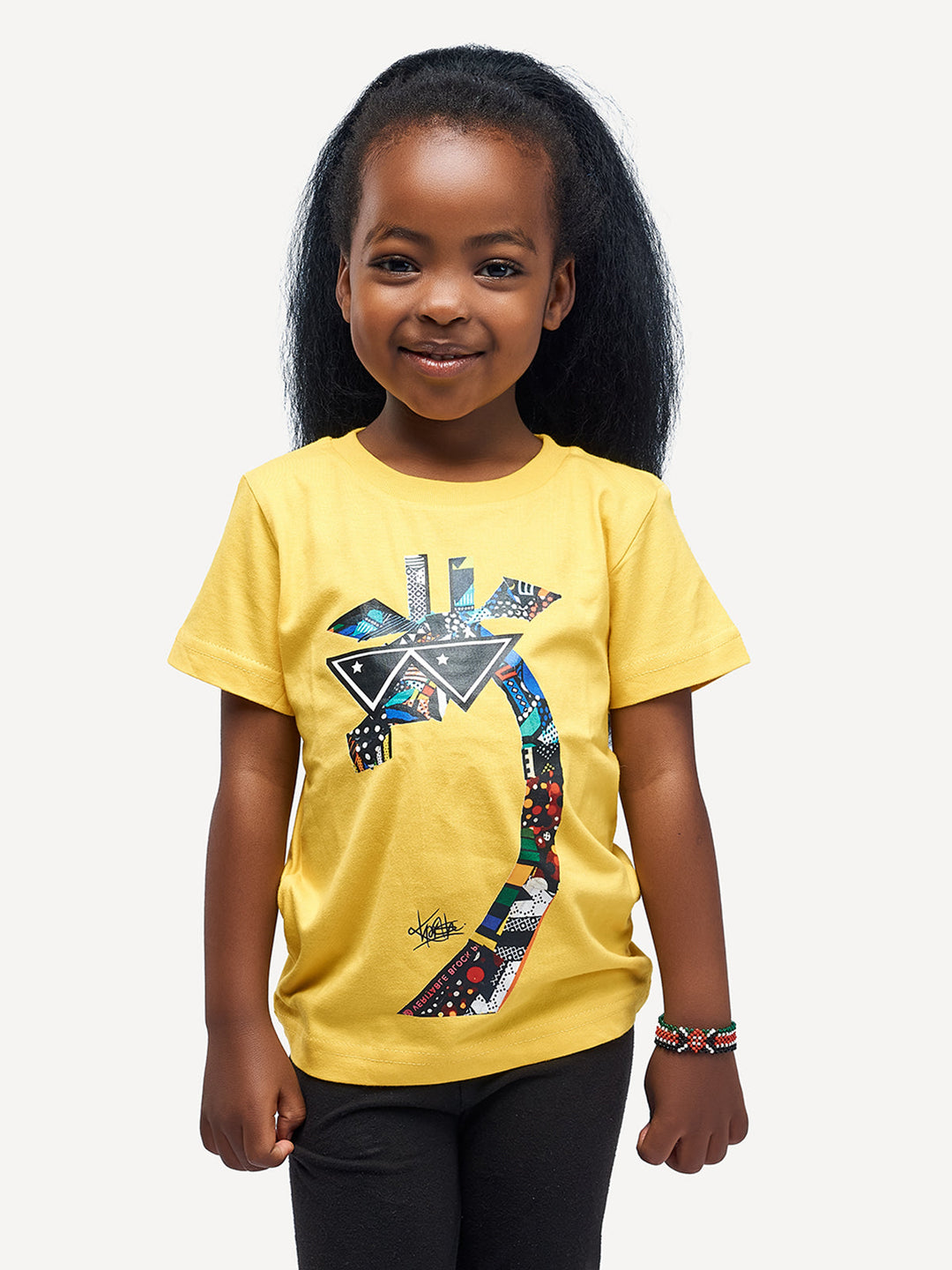 Kitu Kali Kids Ts: Yellow with Twiga