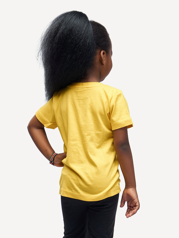 Kitu Kali Kids Ts: Yellow with Twiga