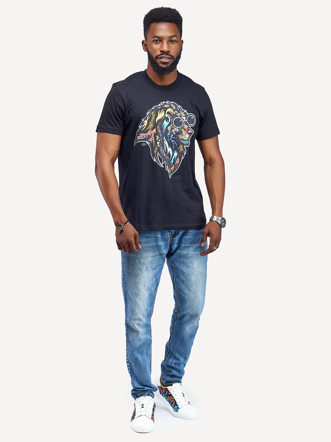 Kitu Kali Graphic Ts: Black with Simba