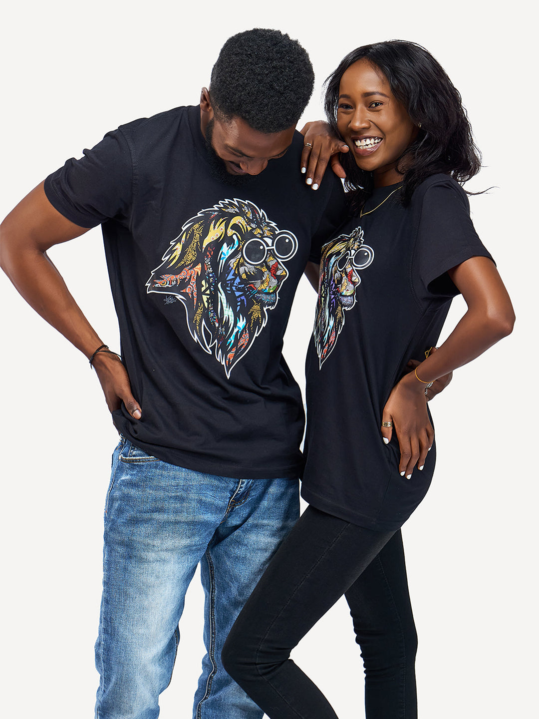 Kitu Kali Graphic Ts: Black with Simba