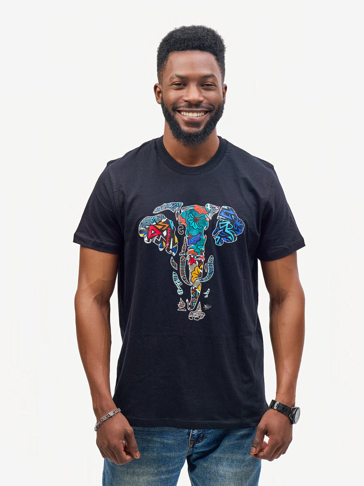 Kitu Kali Graphic Ts: Black with Tembo 2