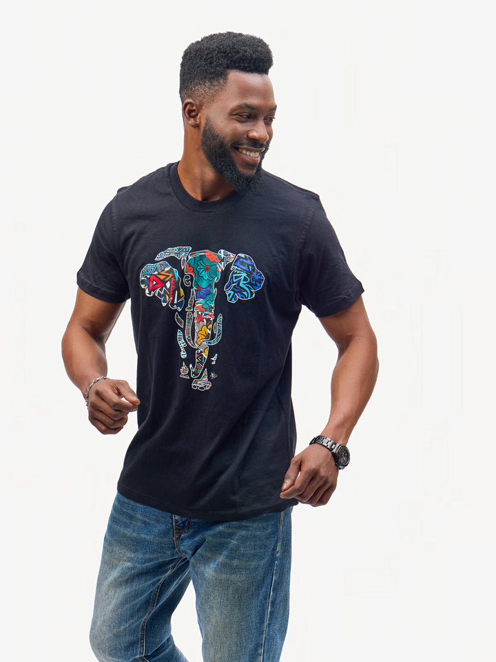 Kitu Kali Graphic Ts: Black with Tembo 2