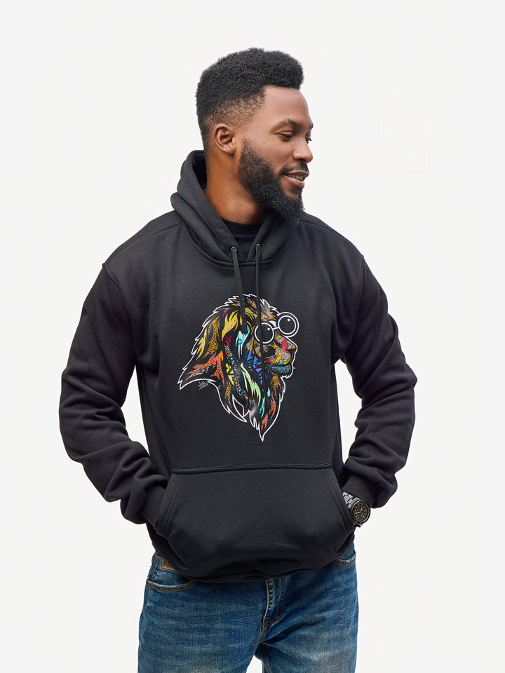 Kitu Kali Graphic Hoodies: Black with Simba