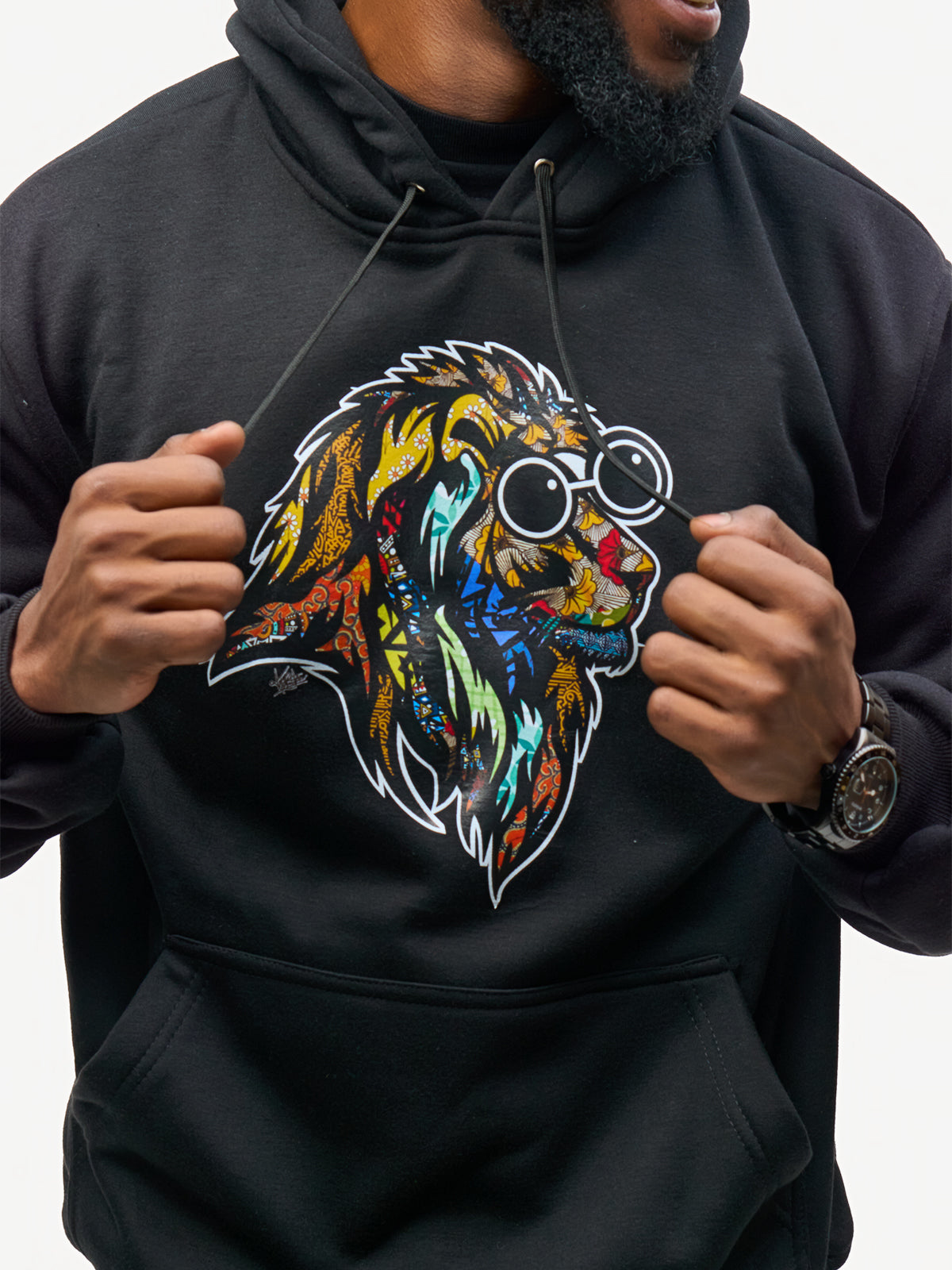 Kali Graphic Hoodies: Black with Simba