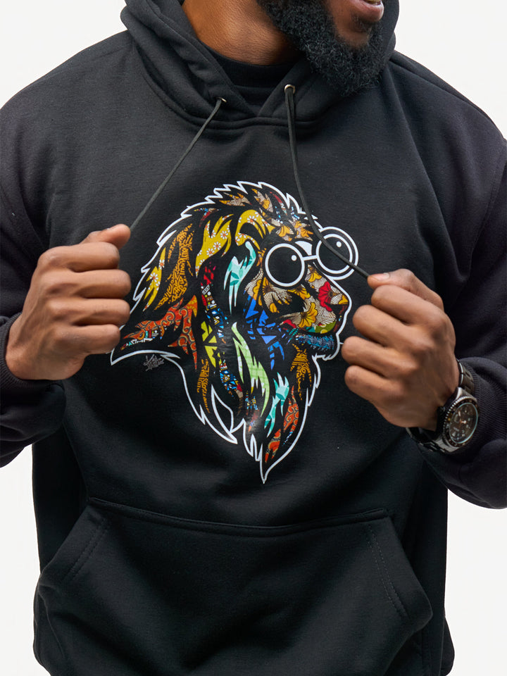 Kitu Kali Graphic Hoodies: Black with Simba