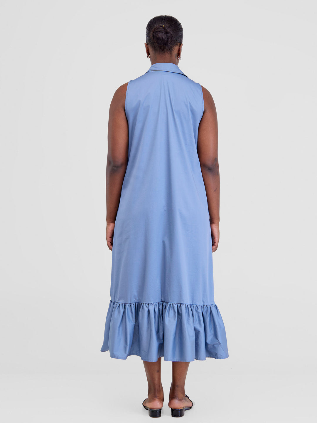 Safari Huru Halter Sleeveless High Low Dress - Light Blue