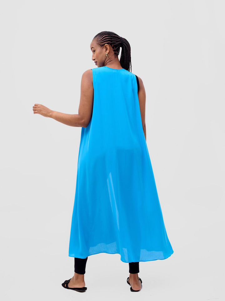 Vivo Basic Sleeveless Tent Kimono - Baby Blue