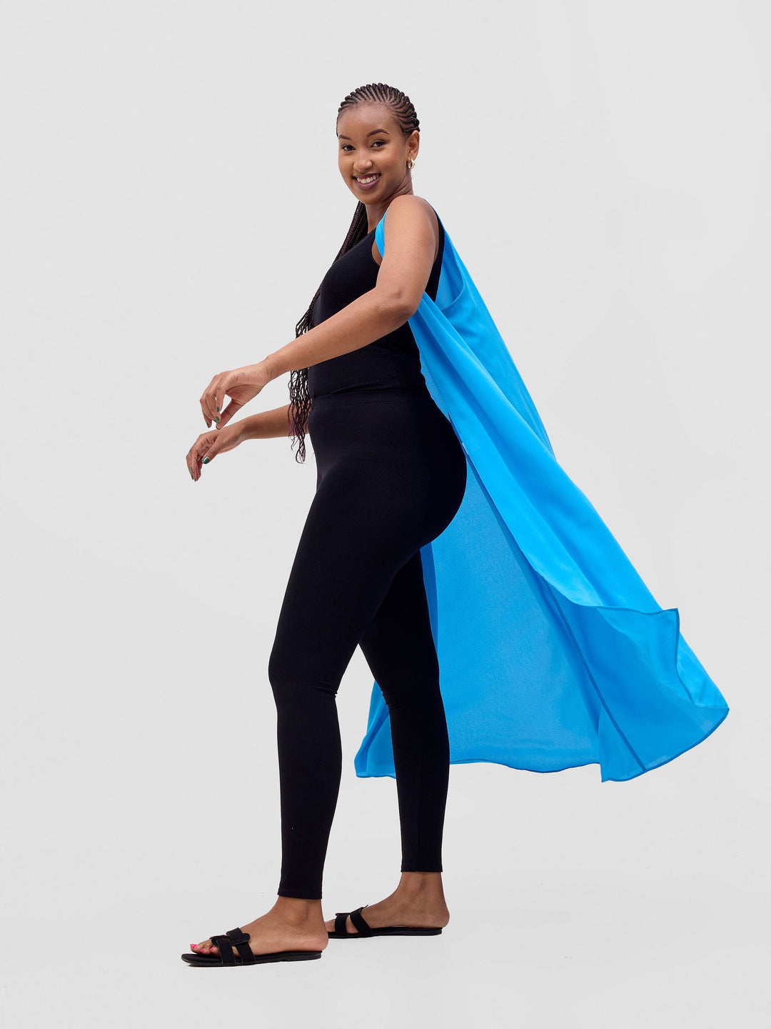 Vivo Basic Sleeveless Tent Kimono - Baby Blue