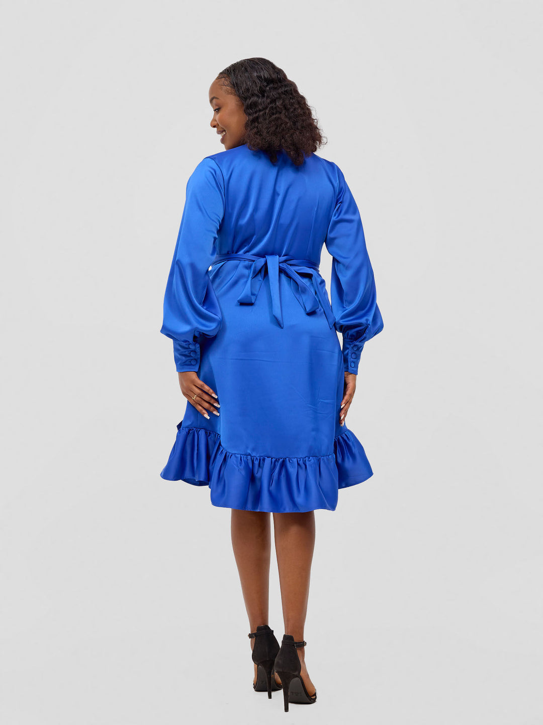 Vivo Merika Knee Length Wrap Dress - Royal Blue