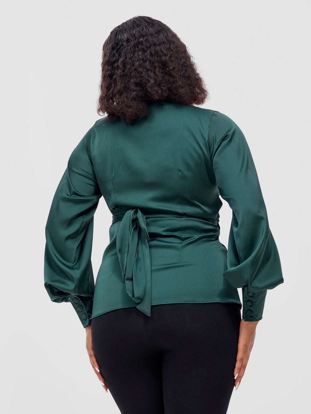 Vivo Merika Satin Wrap Top -  Dark Green