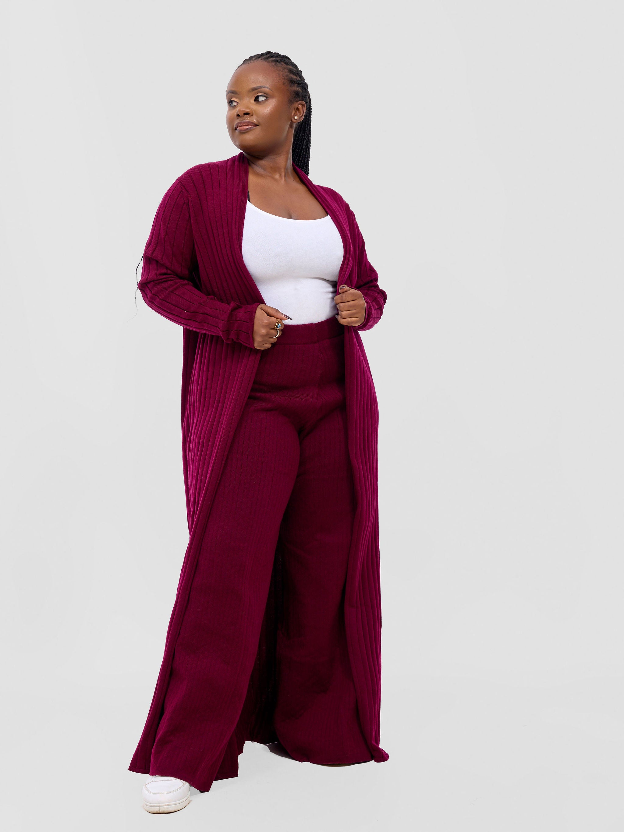 Vivo Lalani Rib Maxi Waterfall - Maroon