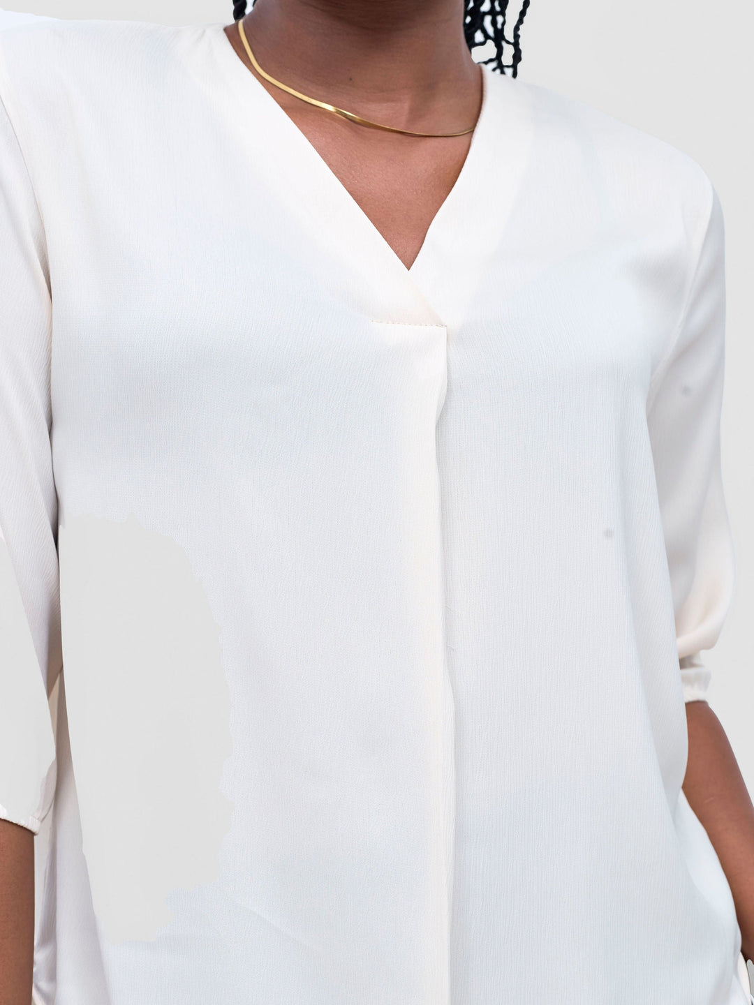 Vivo Dua 3/4 Sleeved V Neck Shirt - Buttermilk