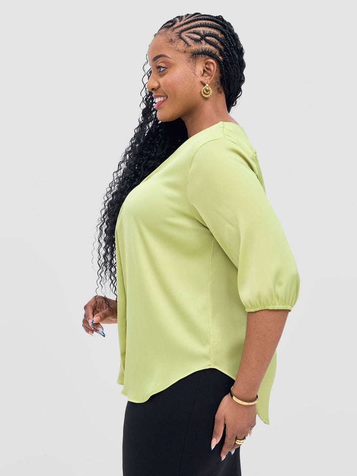Vivo Dua 3/4 Sleeved V Neck Shirt - Lime