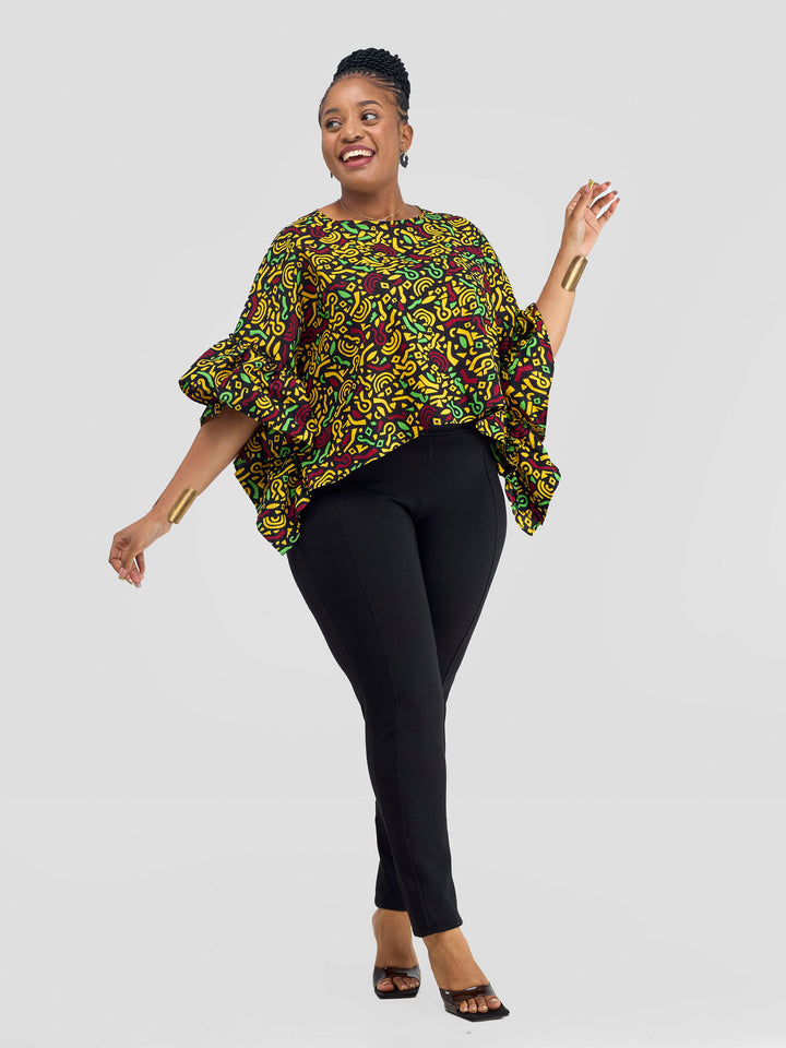 Vivo Kitenge Side Frill Kaftan - Tafo