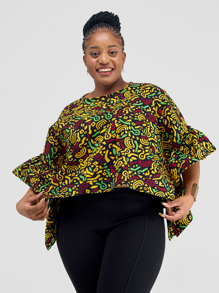 Vivo Kitenge Side Frill Kaftan - Tafo