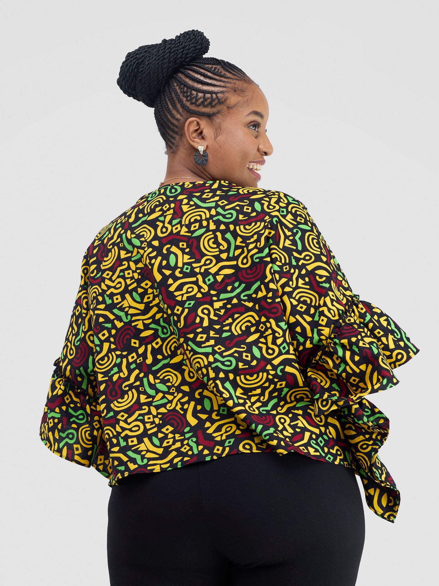 Vivo Kitenge Side Frill Kaftan - Tafo