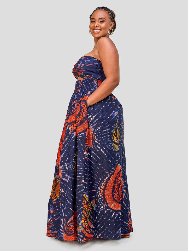 Vivo Safari Shirred Waist Maxi Skirt - Sai