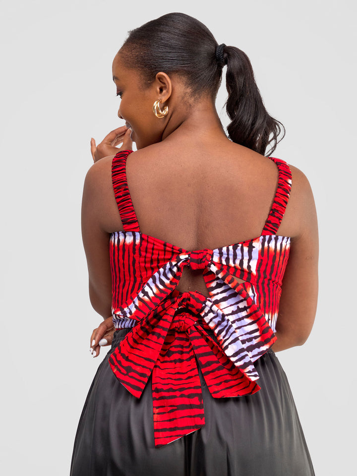 Vivo Kitenge Strappy Tie Back Top - Miale Print