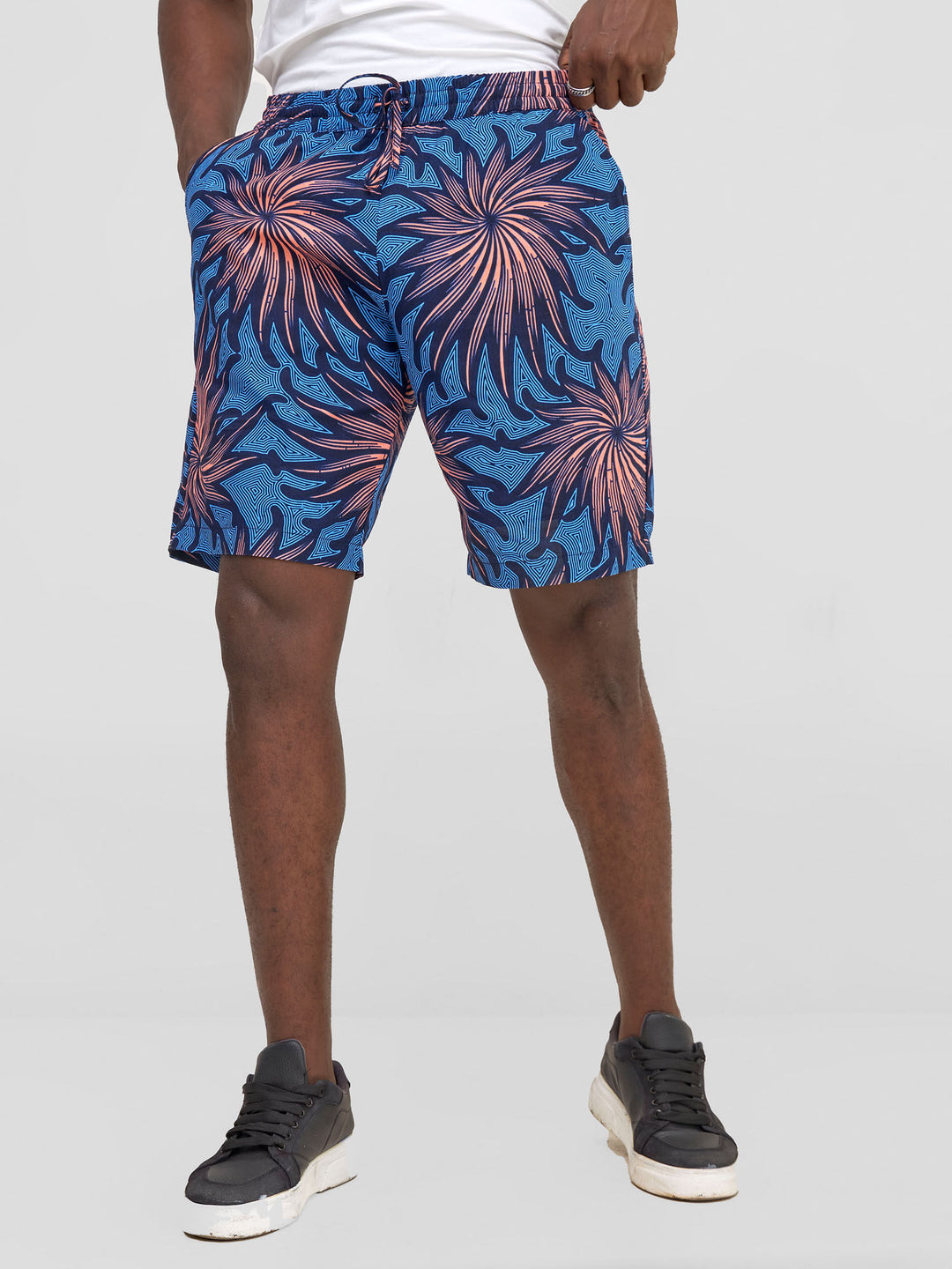 Safari Men Drawstring Shorts - Tana Print