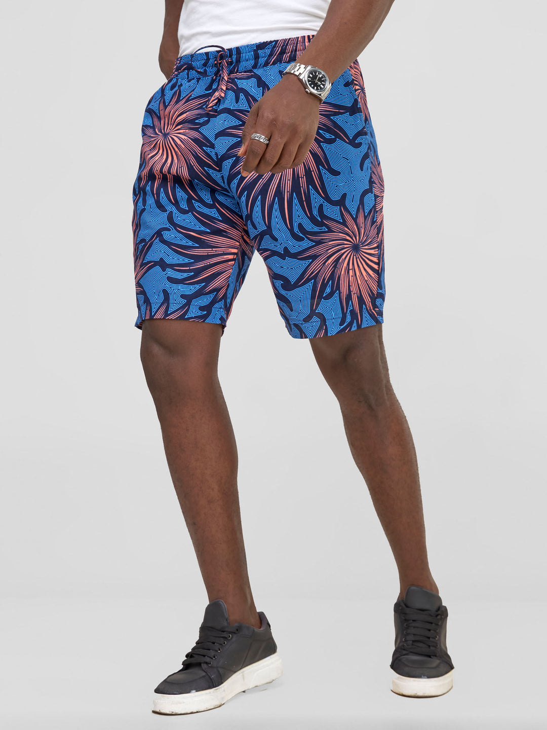 Safari Men Drawstring Shorts - Tana Print