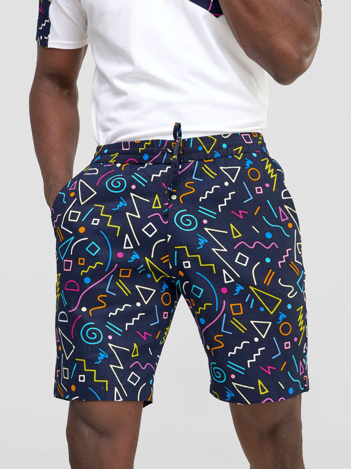 Safari Men Drawstring Shorts - Tari Print