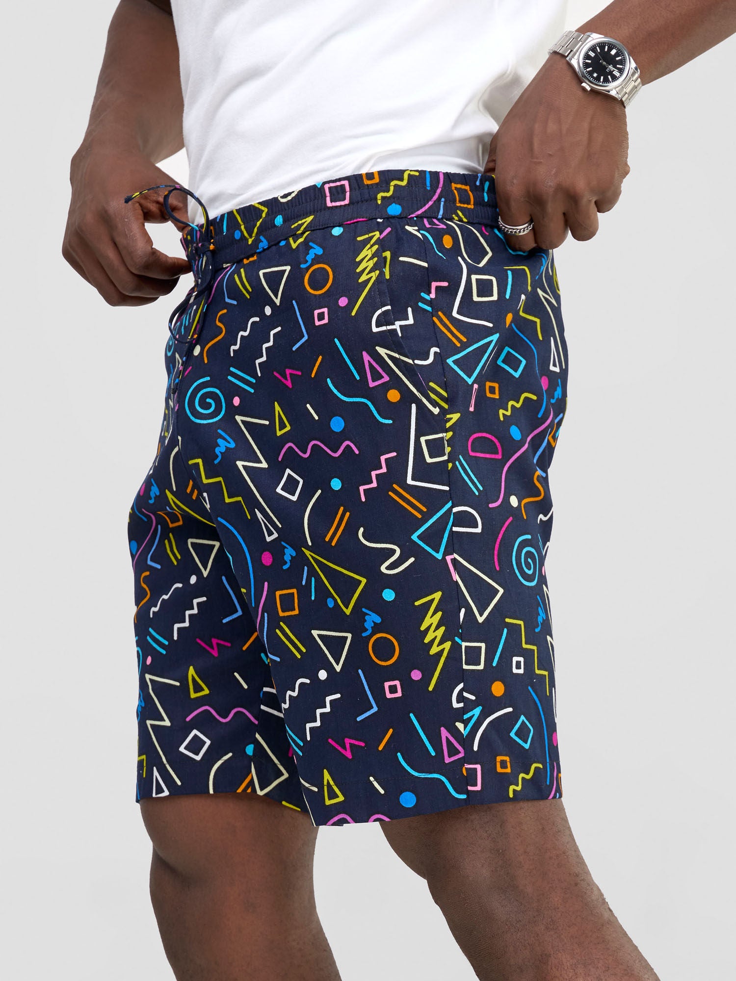 Safari Men Drawstring Shorts - Tari Print