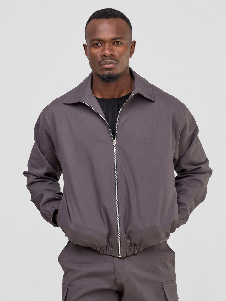 Safari Men's Bomber Jacket - Dark Grey