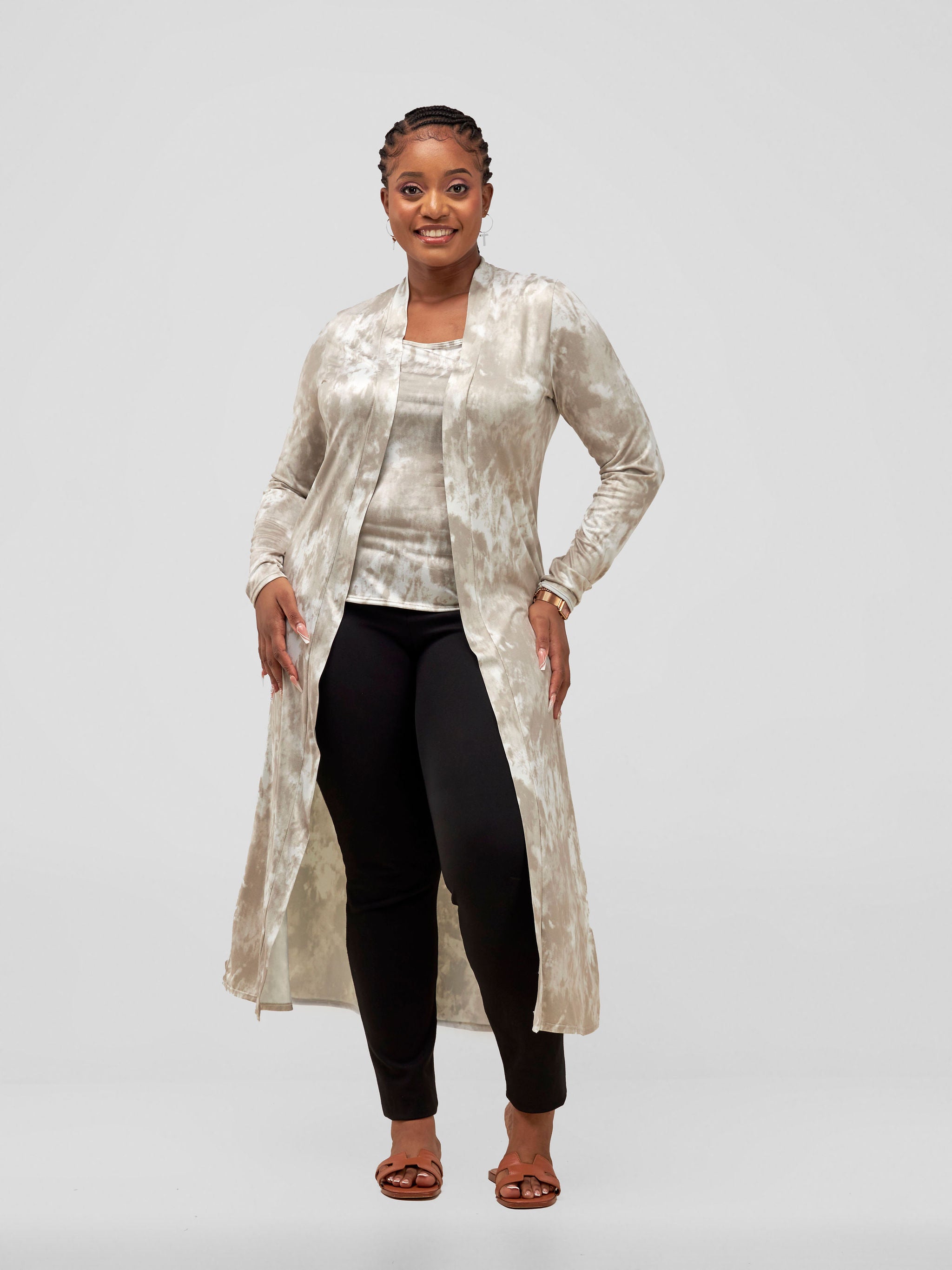 Safari Long Sleeve Waterfall - Light Taupe