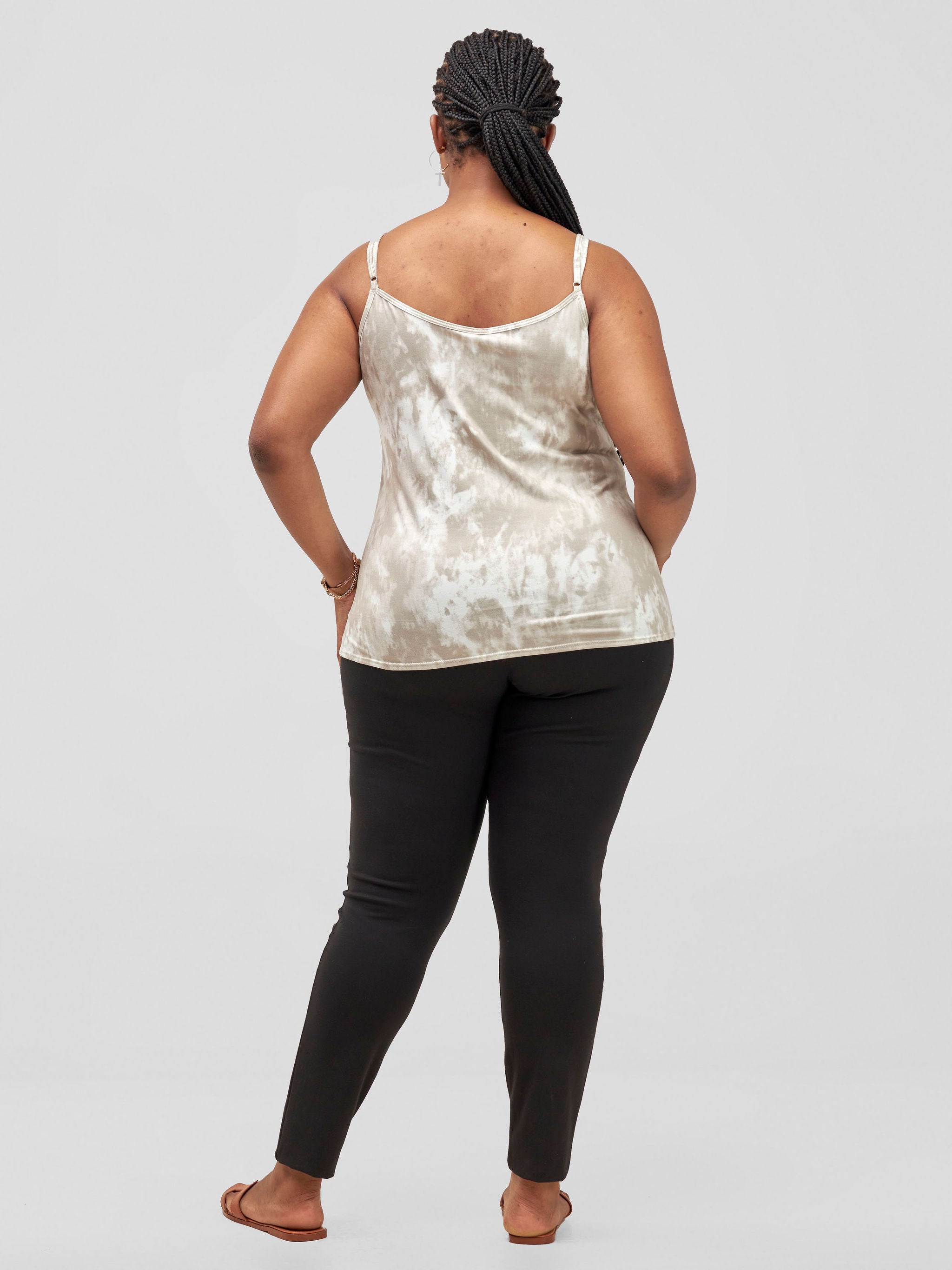 Safari Spaghetti Tank Top - Light Taupe