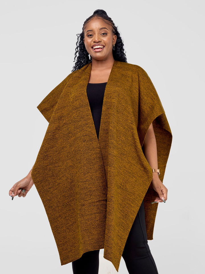 Vivo Basic Double Layered Wrap Shawl (Without Fringe) - Mustard / Black