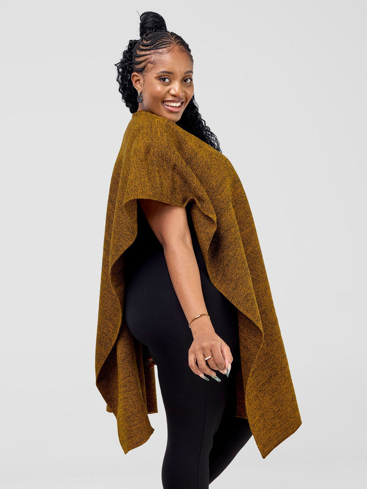 Vivo Basic Double Layered Wrap Shawl (Without Fringe) - Mustard / Black