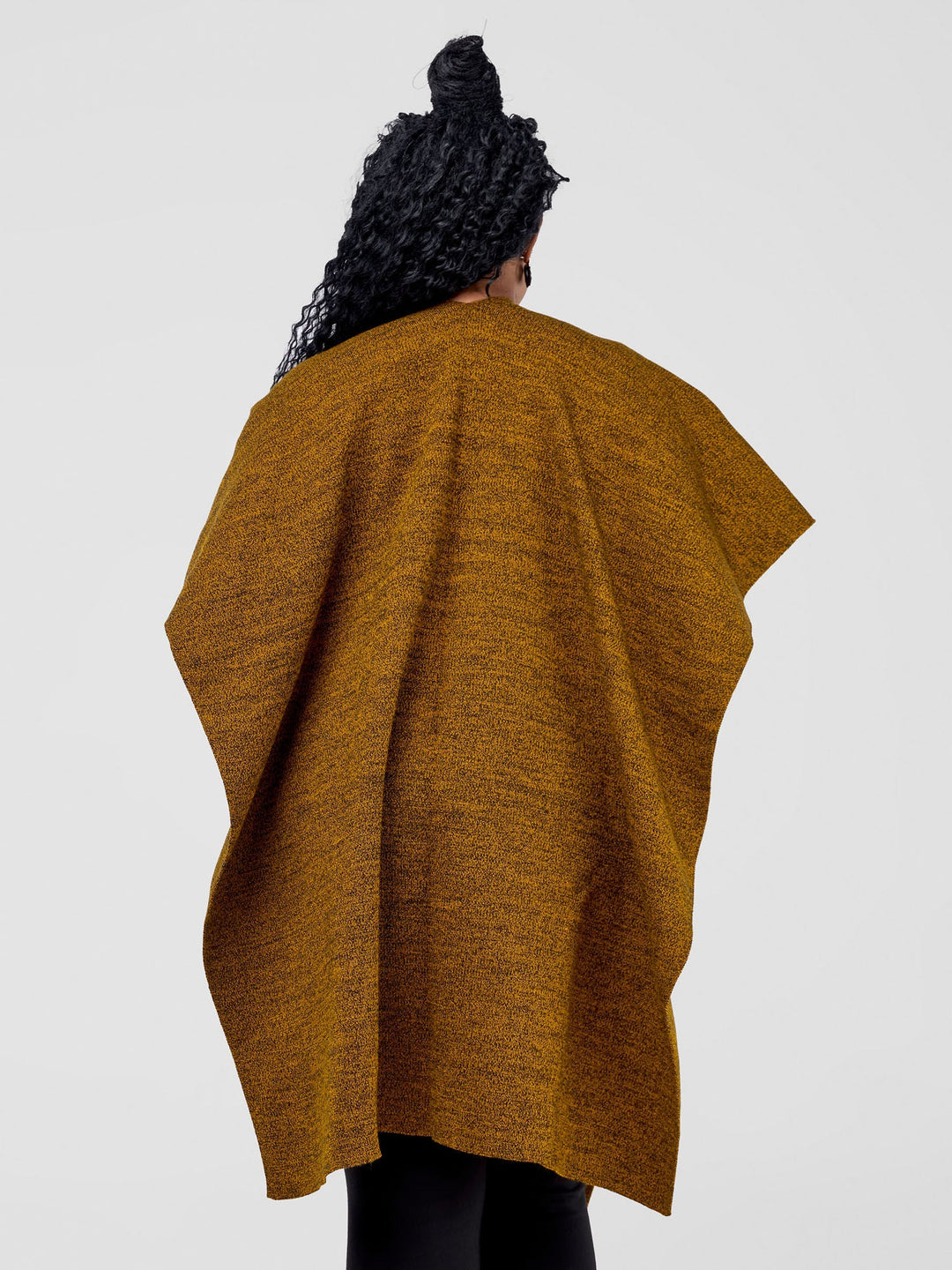 Vivo Basic Double Layered Wrap Shawl (Without Fringe) - Mustard / Black