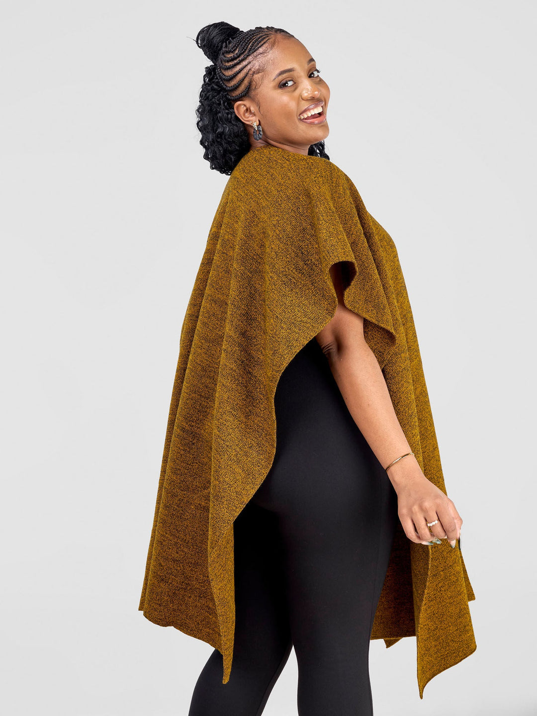 Vivo Basic Double Layered Wrap Shawl (Without Fringe) - Mustard / Black