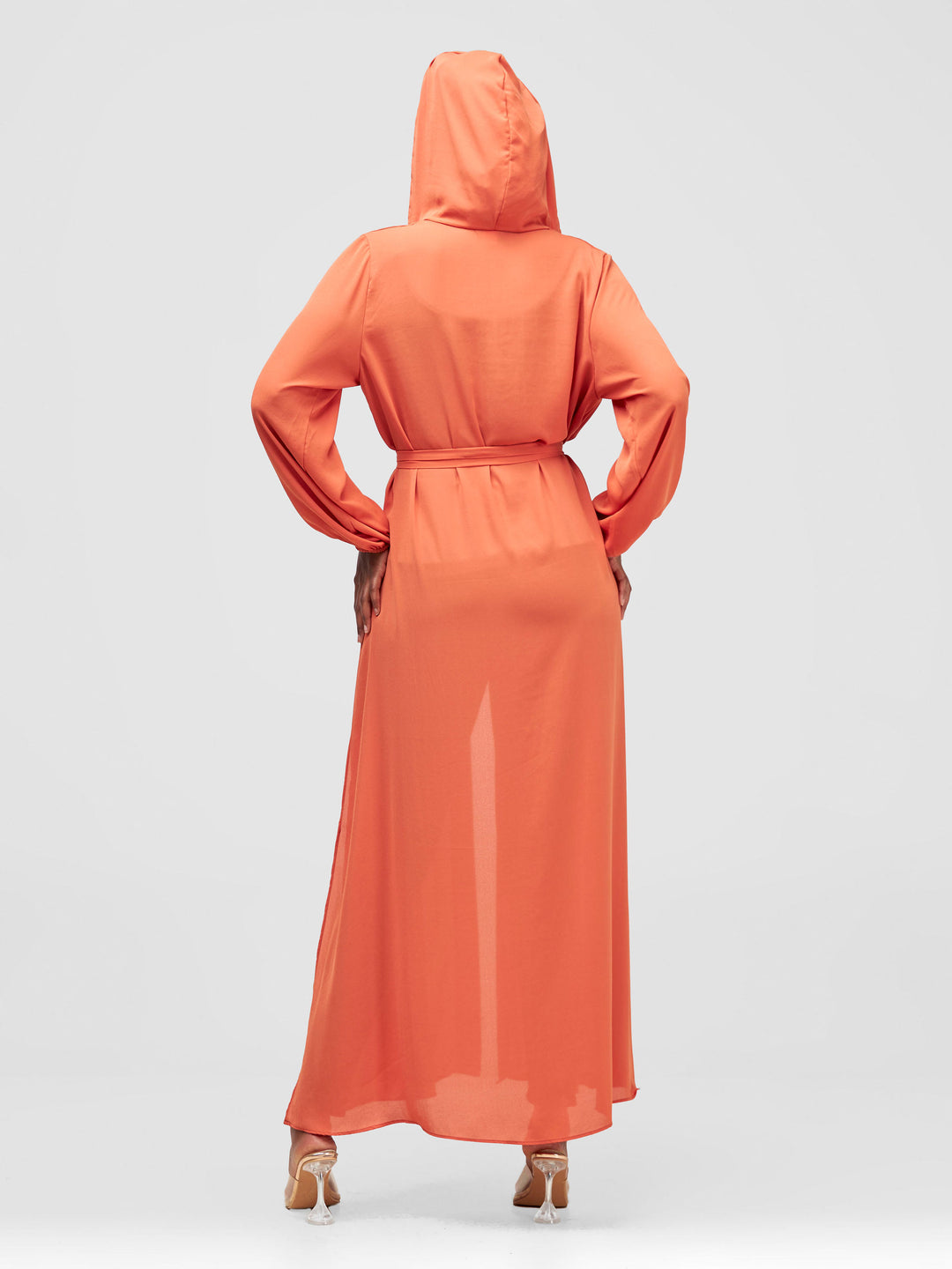 Vivo Hooded Kimono With Elastic Cuff - Orange