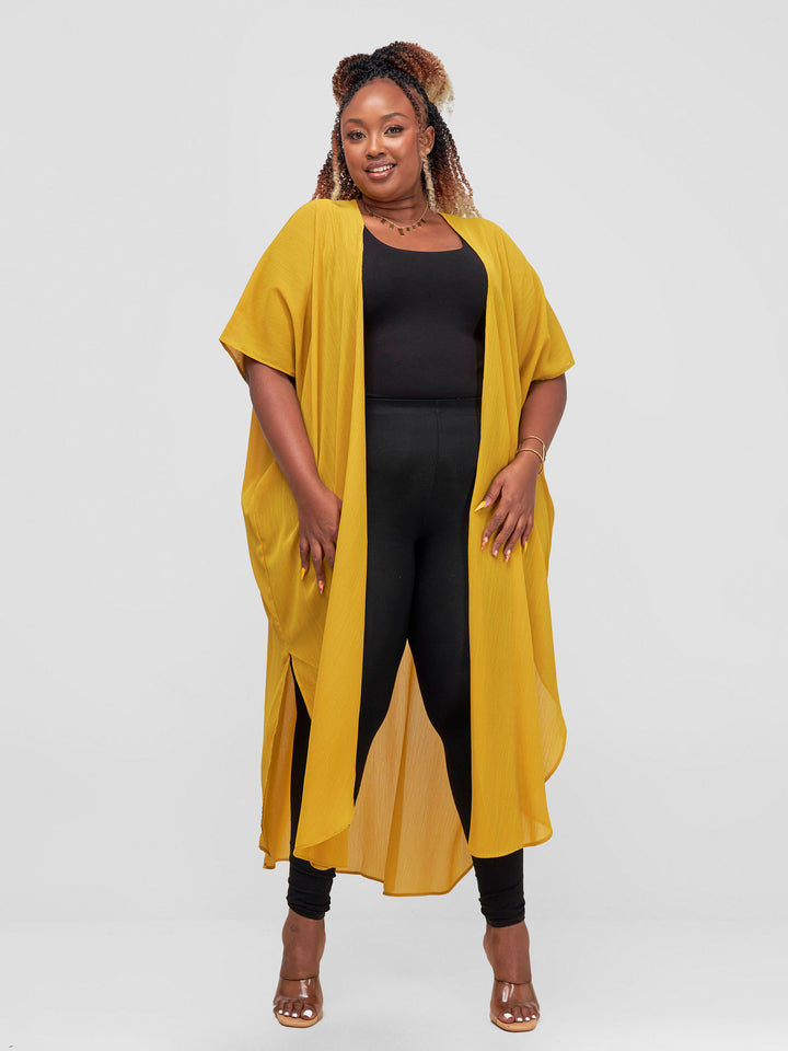 Vivo Chiffon Wide Kimono - Oil Yellow