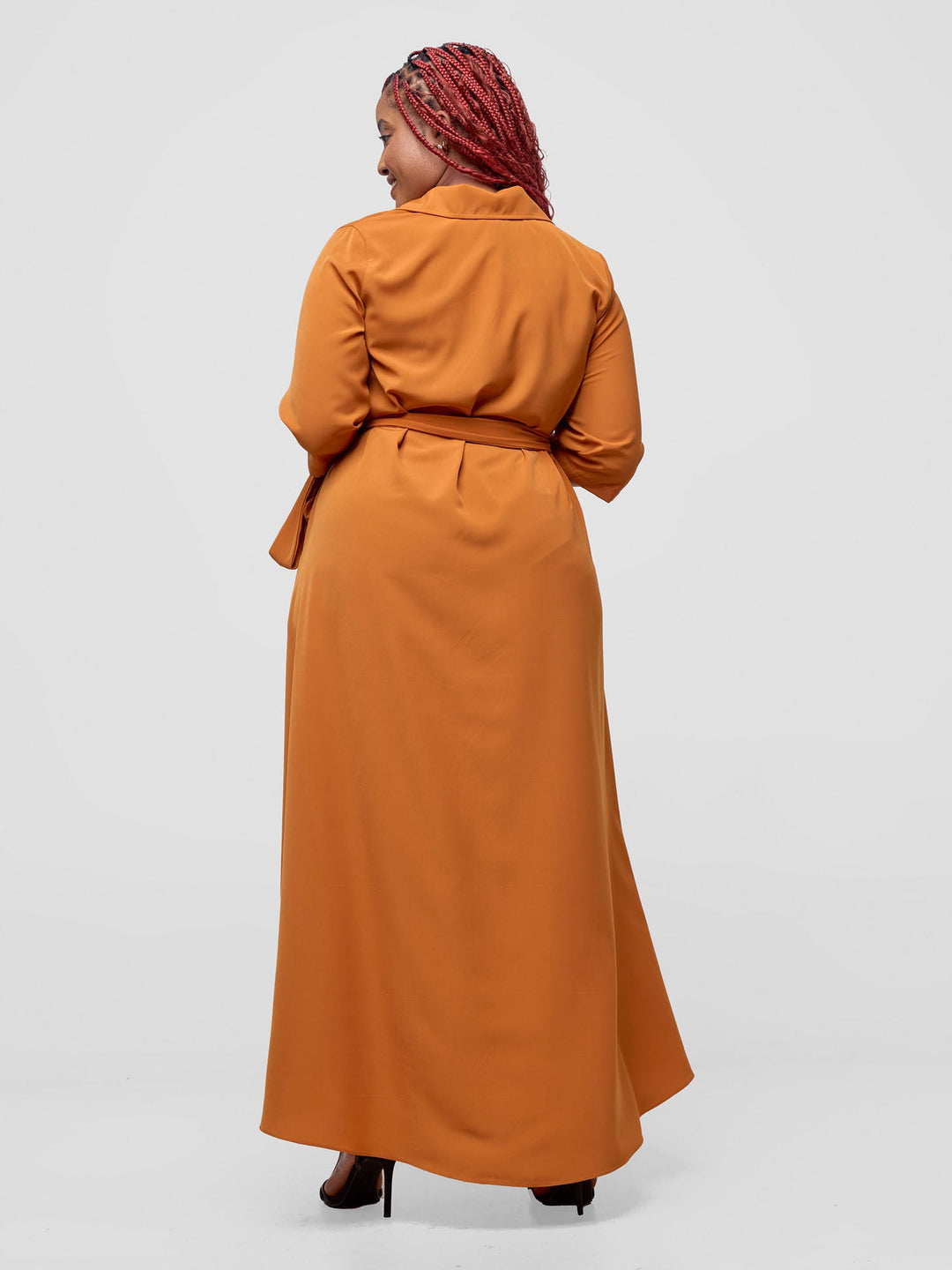 Vivo Yumi Maxi Shirt Dress - Terracotta Orange