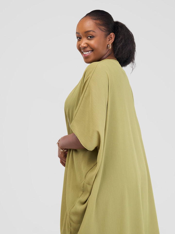 Vivo Chiffon Wide Kimono - Khaki Green